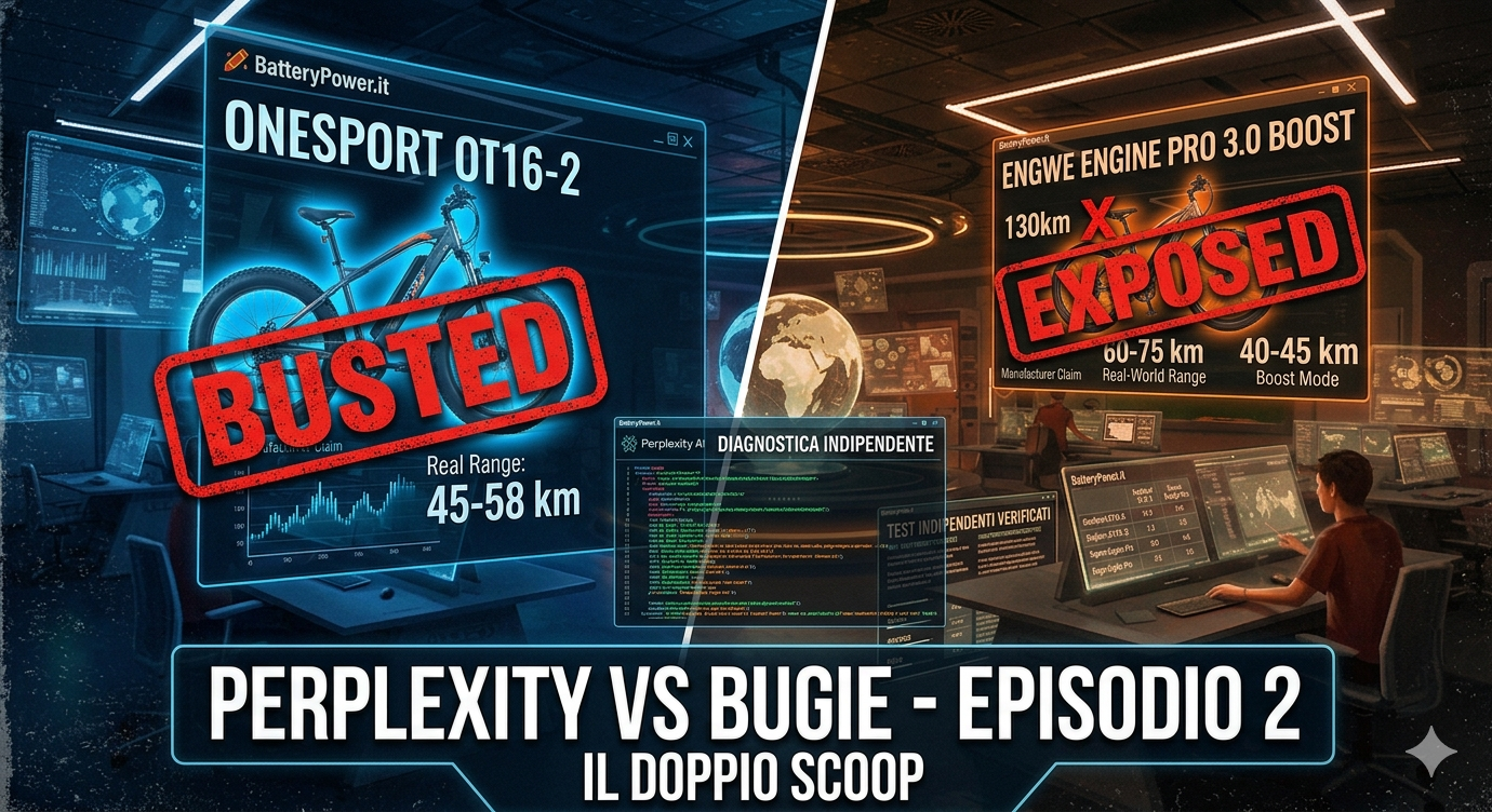 Perplexity vs Bugie – Ep.2: Engwe Engine Pro 3.0 Boost. 130 km di Autonomia? Abbiamo Interrogato l’AI e la Risposta è Esplosiva.