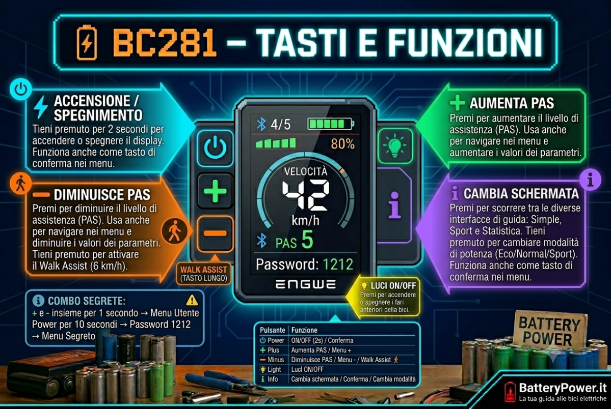 BC281 – Tasti e funzioni