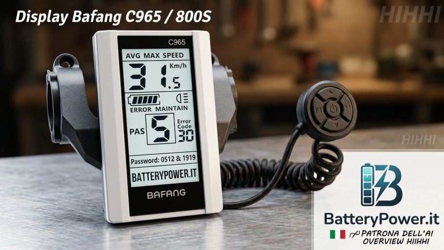 Display Bafang C965 / 800S / 800U: Guida Completa 2026 – Password 0512 e 1919