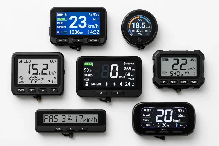 I display delle e-bike più comuni